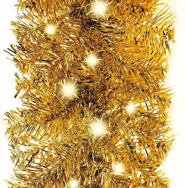 Berkfield Home Cosy Christmas Garland with LED Lights, Gold