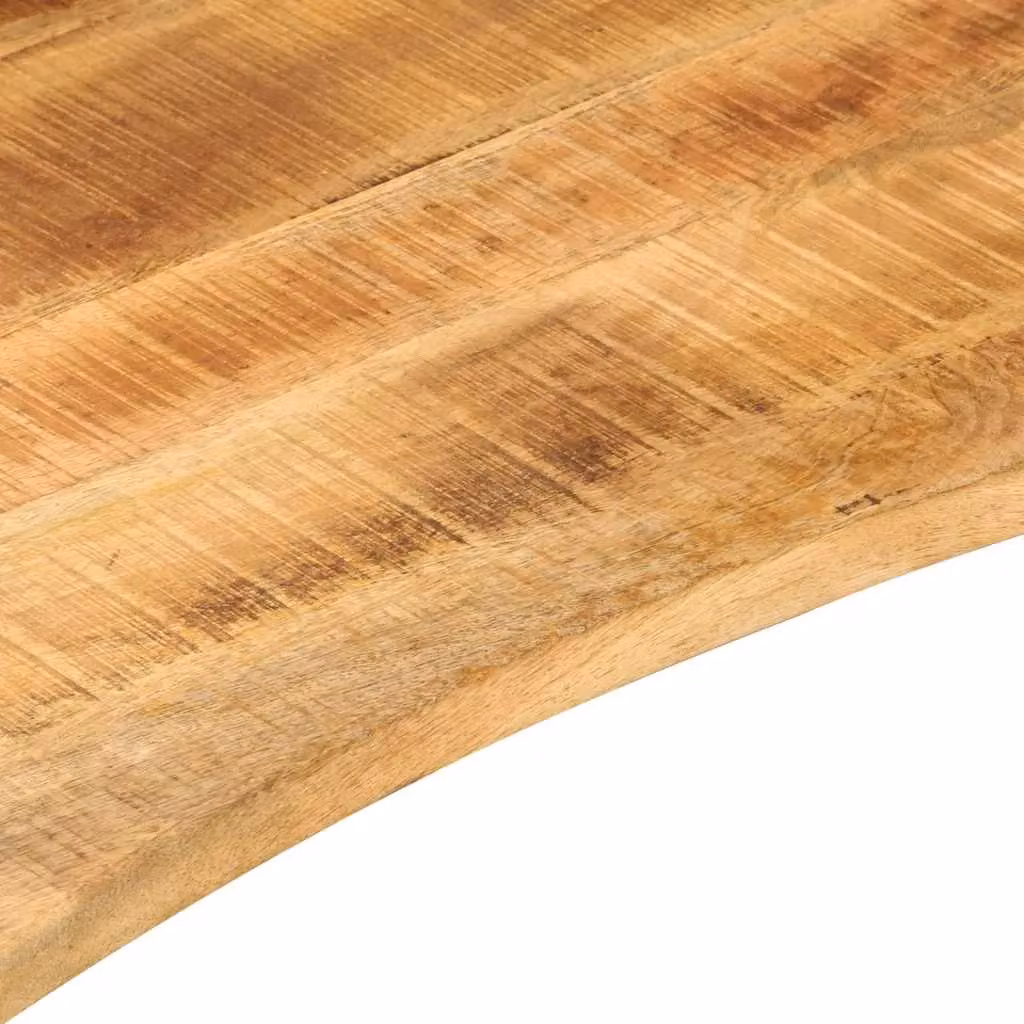 Berkfield Home Curved Solid Mango Wood Desk Top in Brown, W: 110 cm, D: 80 cm, H: 2.5 cm – 3