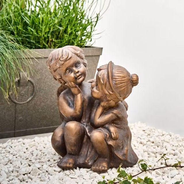 Wyld and Coco Brown Distressed Ceramic Child Figurine, Height: 32 cm