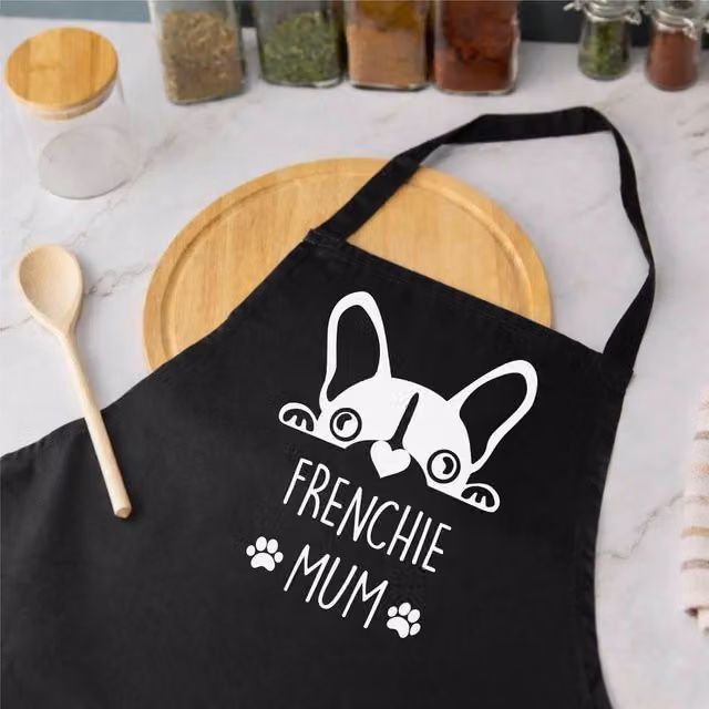 60 SECOND MAKEOVER Women's Frenchie Mum Apron in Black