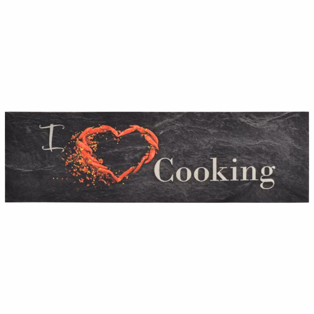 Berkfield Home Washable Non-Slip Kitchen Rug in Black and Multicolour, W/D/H: 45 x 150 cm – 2