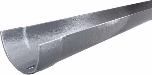Hargreaves Premier Cast Iron Deep Half Round Gutter, Silver, W: 125 mm, L: 1829 mm