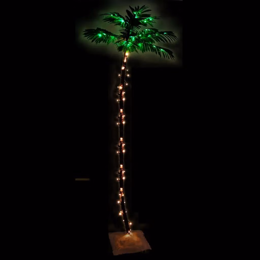Berkfield Home LED Palm Tree with 252 Warm White LEDs, 400 cm, Green and Brown – 2