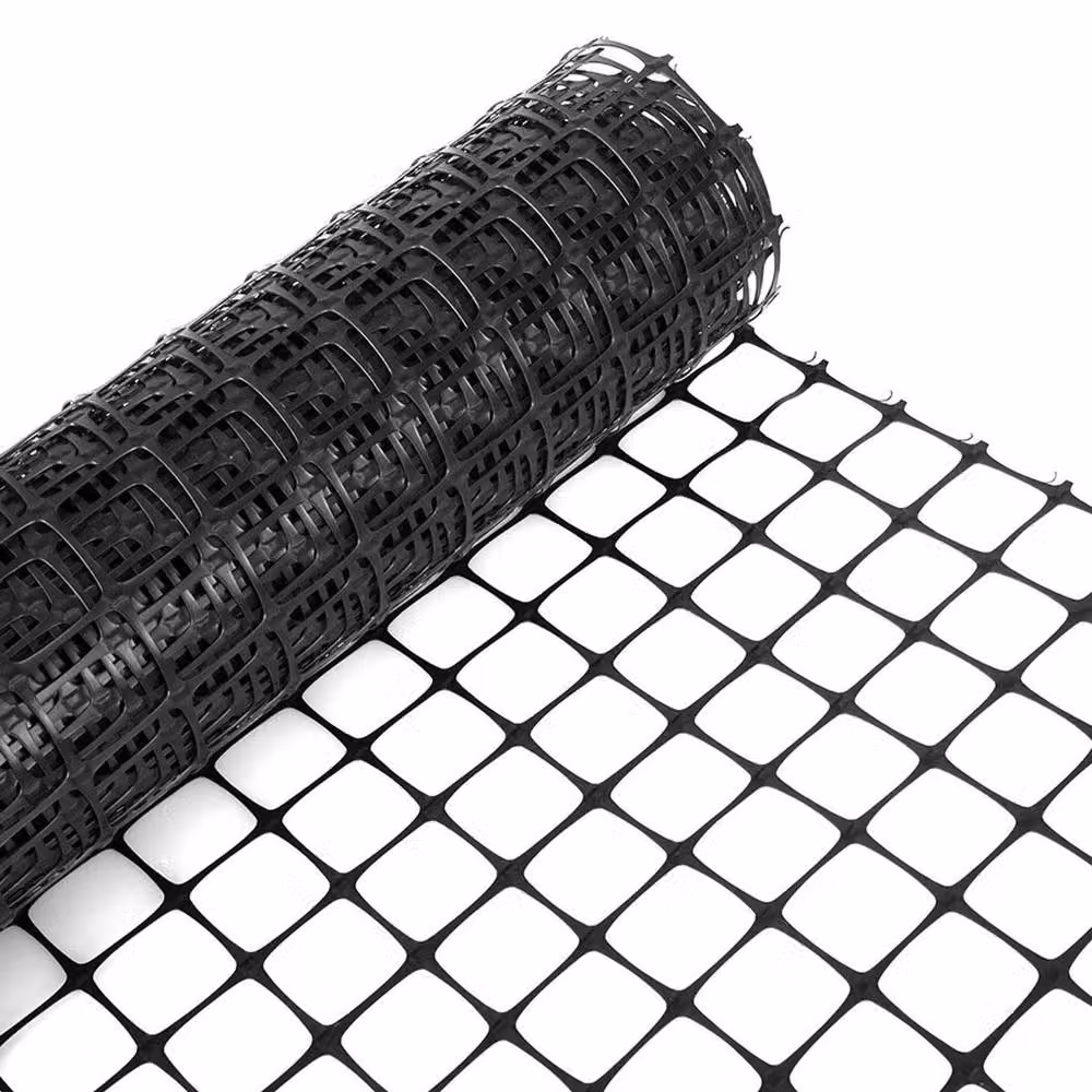 FLAVORA 3 Rolls Black PVC Animal Mesh Fencing, W: 0.5 m, H: 1 m – 3