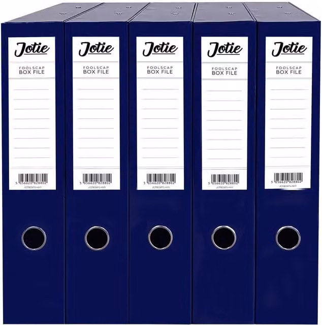 Jotie Set of 5 Blue Document Box Files