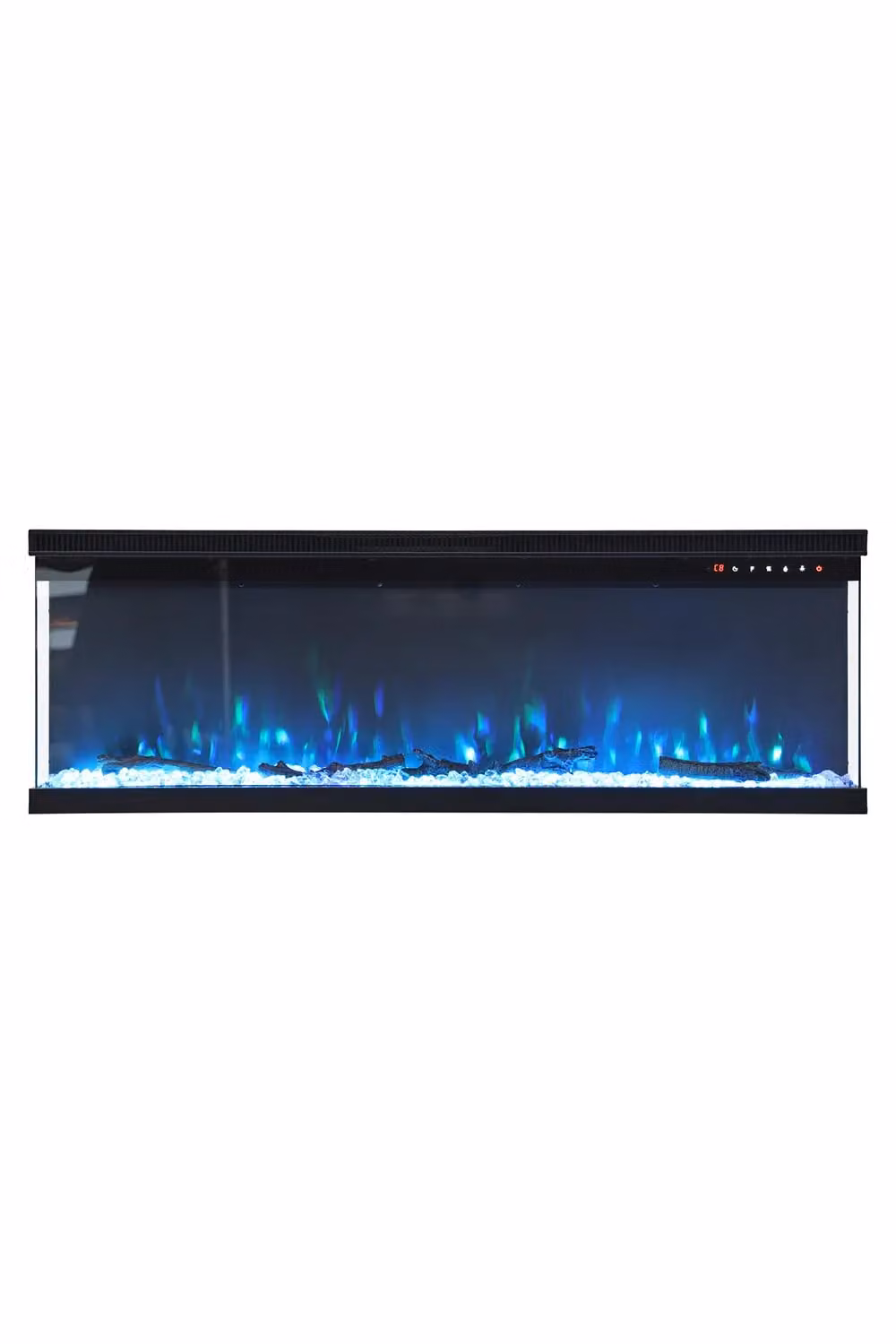 Living and Home 50 Inch 3-Sided Electric Fireplace Heater with LED Flame Effect and Remote Control, Black – 4