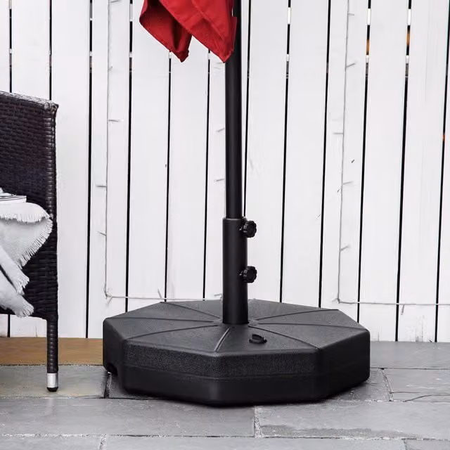 Outsunny Black Octagonal Garden Parasol Base