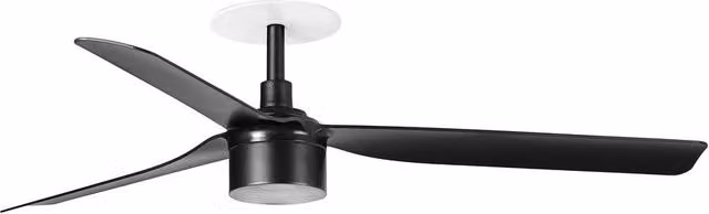 Netlighting Punt Recessed TEK LED Ceiling Fan, Matt Black, 132 cm, 2700K Warm White
