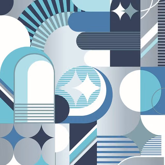 Muriva Pop Carnival Geo Blue in Blue