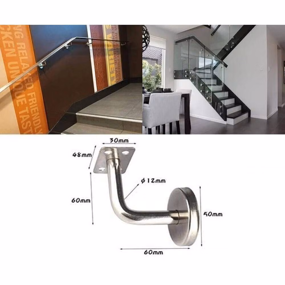 VOGREX 6-Piece Stainless Steel Wall Mounted Stair Handrail Brackets in Silver – 2