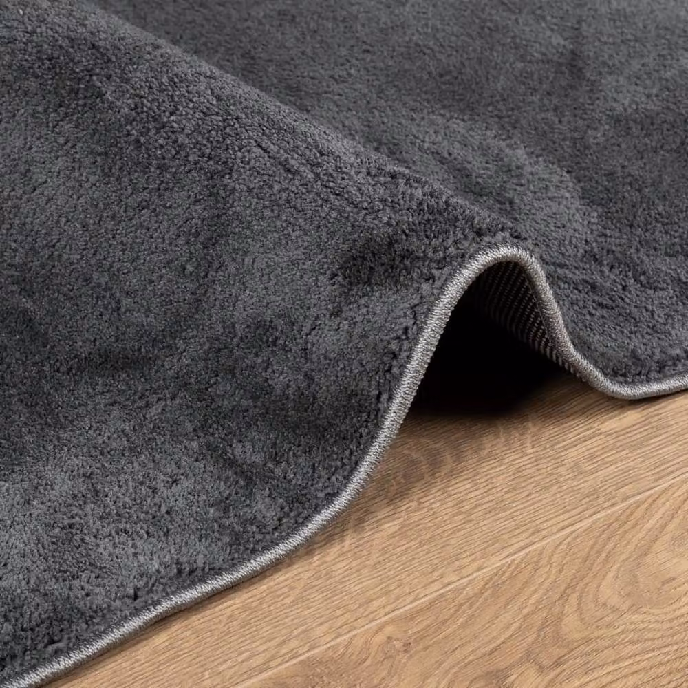 Berkfield Home Oviedo Short Pile Rug in Anthracite, W: 140 cm, D: 200 cm – 2