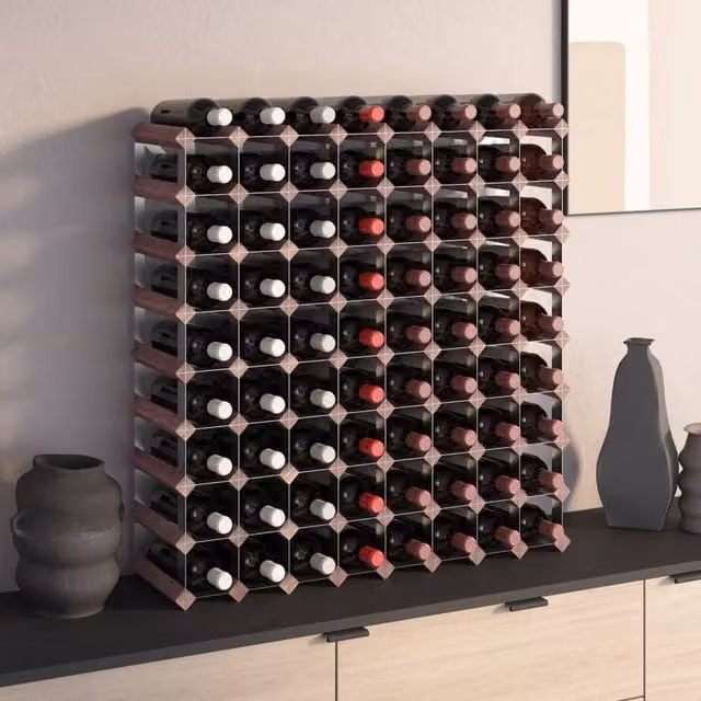 Berkfield Home Rustic Brown Solid Pine Wall Mounted Wine Rack for 72 Bottles – 1