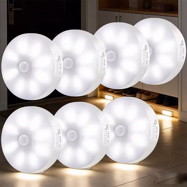 Ventryn USB Rechargeable Portable LED PIR Motion Sensor Night Light in White