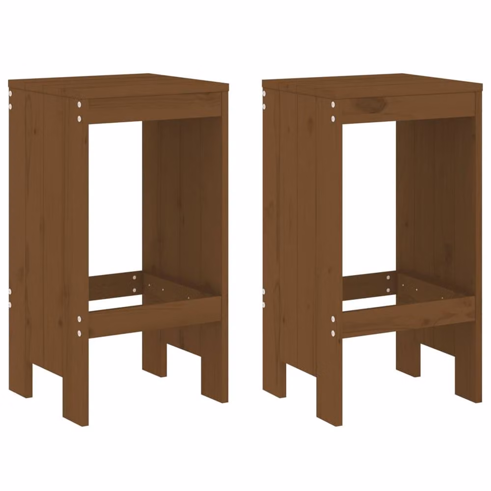 Berkfield Home Beautiful Bar Stools, 2 Pack, Honey Brown Solid Pine Wood, W/D/H: 40 x 36 x 75 cm – 3