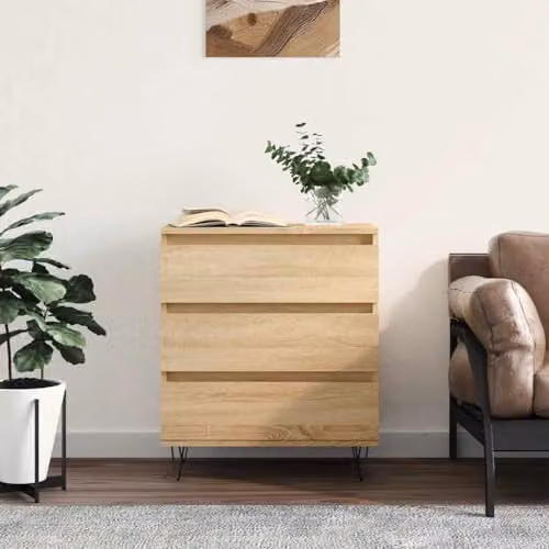 vidaXL Modern Sonoma Oak Sideboard in Brown, W/D/H: 60 x 35 x 70 cm – 2