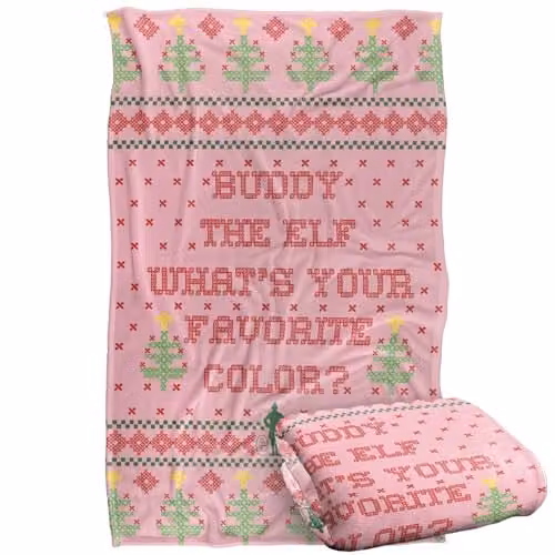 Warner Bros. Elf What's Your Favourite Colour Super Soft Silky Feel Fleece Blanket, Multicolour – 1