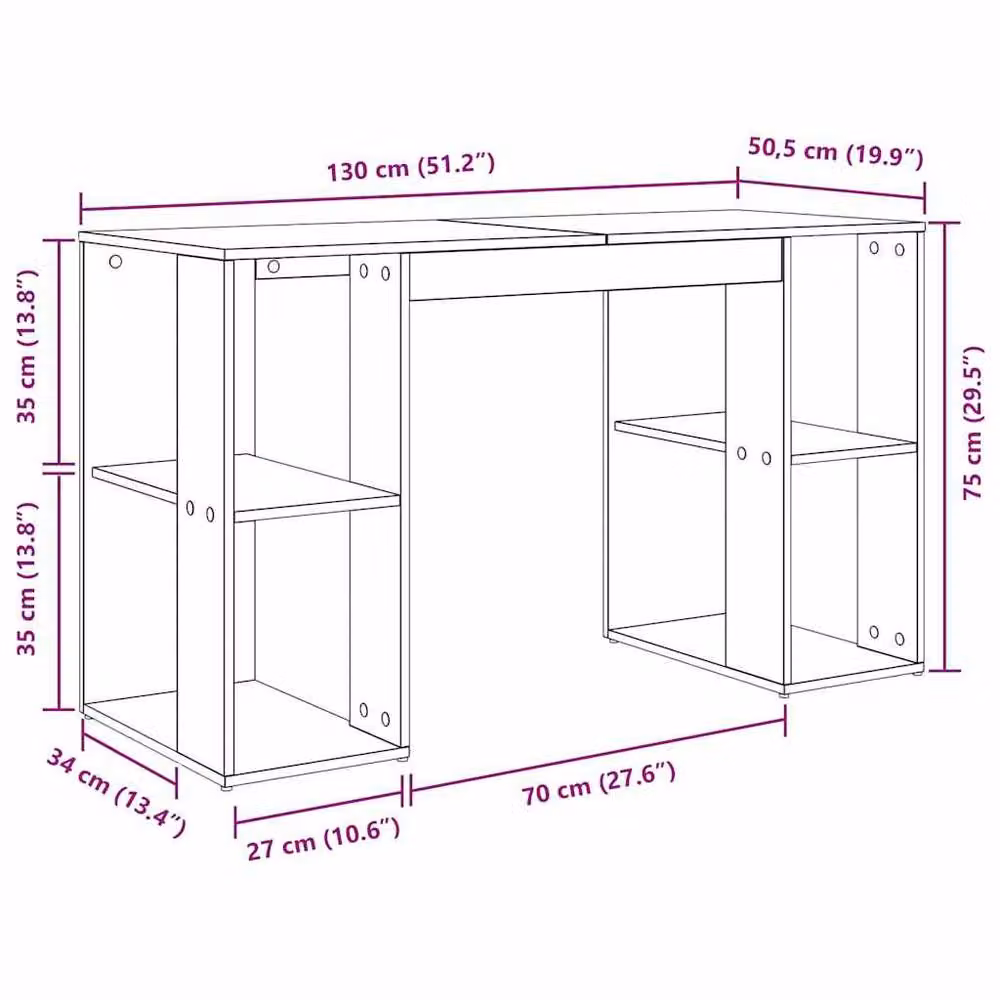 Berkfield Home Black Oak Computer Desk in Black Oak MDF – 9