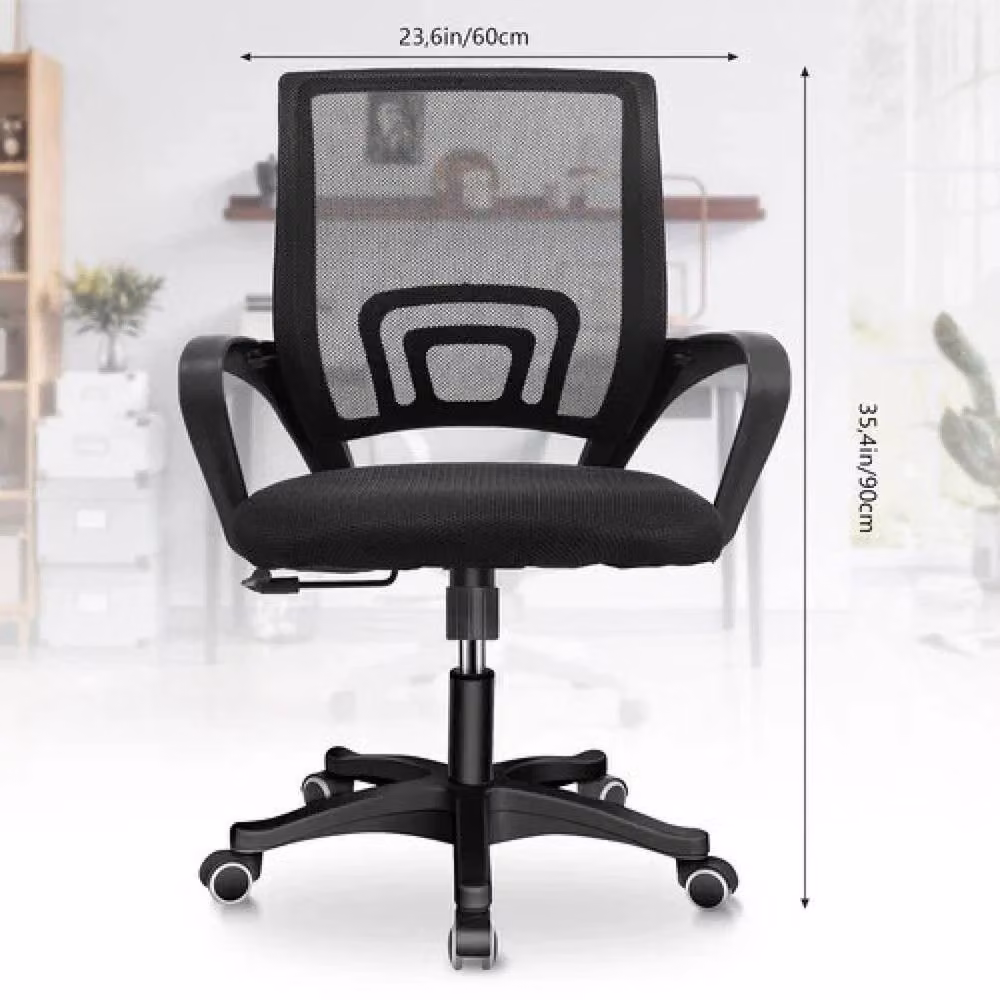 FORGEVIO Black Ergonomic Mesh Office Chair with Armrests – 2