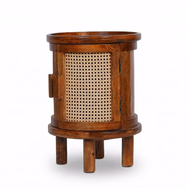 Elm Home And Garden Rustic Mango Wood Camden Side Table, Brown, W/D/H: 42 x 42 x 59 cm