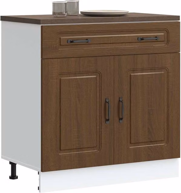 Berkfield Home Kalmar Kitchen Base Cabinet in Brown Oak Engineered Wood
