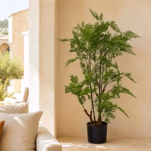 Leaf Design Realistic Artificial Fern Plant in Green, Potted Tabletop Style – 2