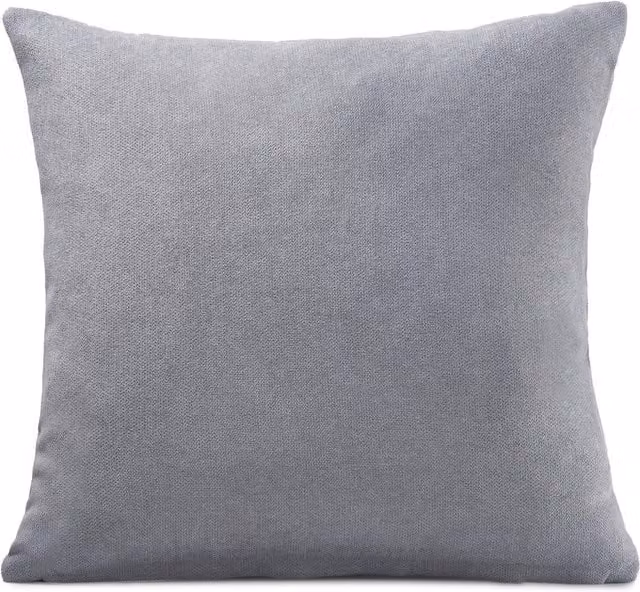 Livinluxury Plain Silver Grey Velvet Chenille Square Cushion