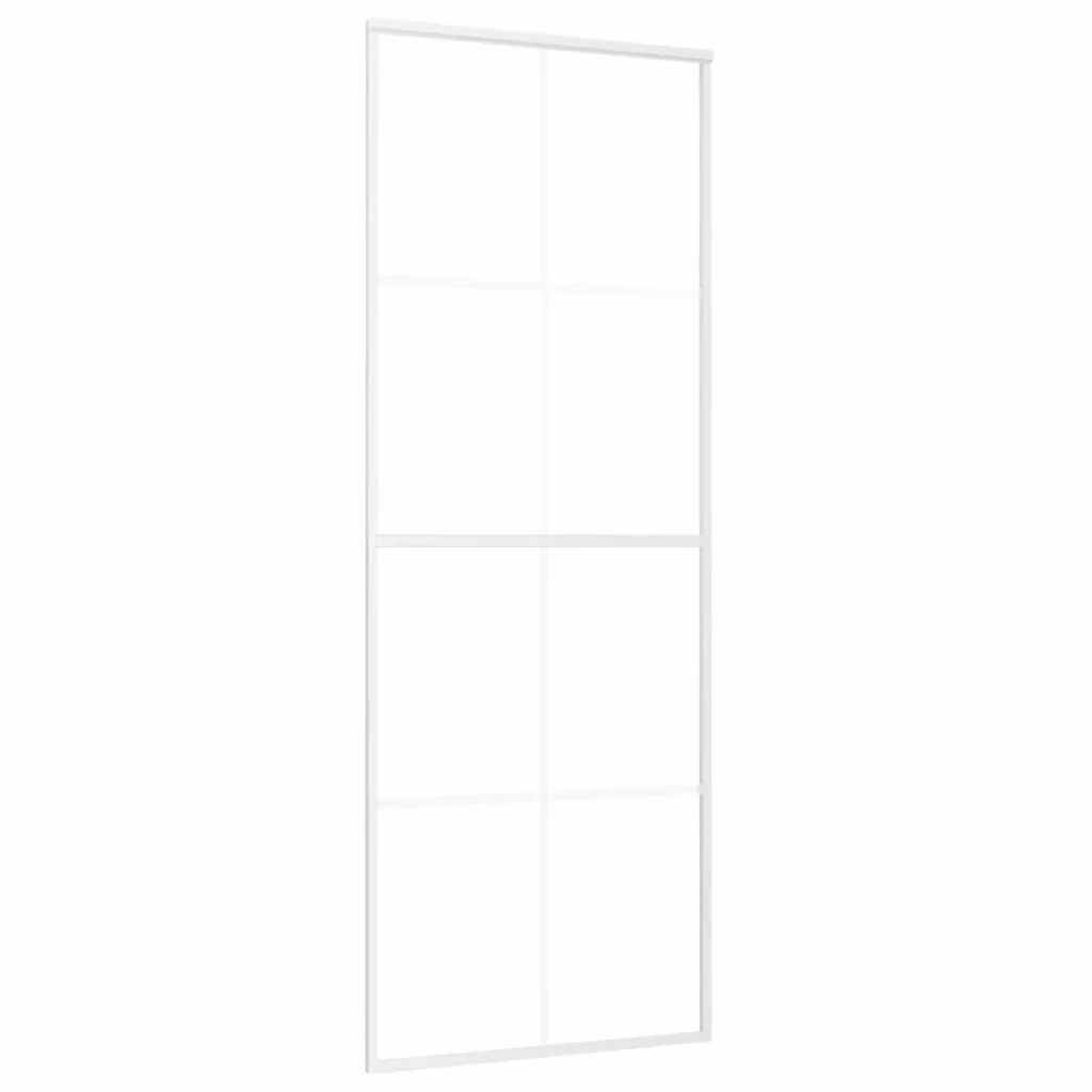 Berkfield Home Modern Sliding Door in White Aluminium with Frosted ESG Glass, W: 76 cm, H: 205 cm – 2