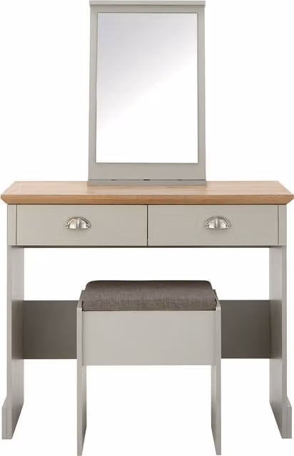 GFW Kendal Dressing Table with Stool in Grey