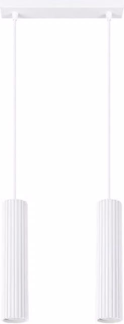 Sollux Lighting minimalist White Pendant Lamp with 2 Lights, W/D/H: 90 x 30 x 6.5 cm