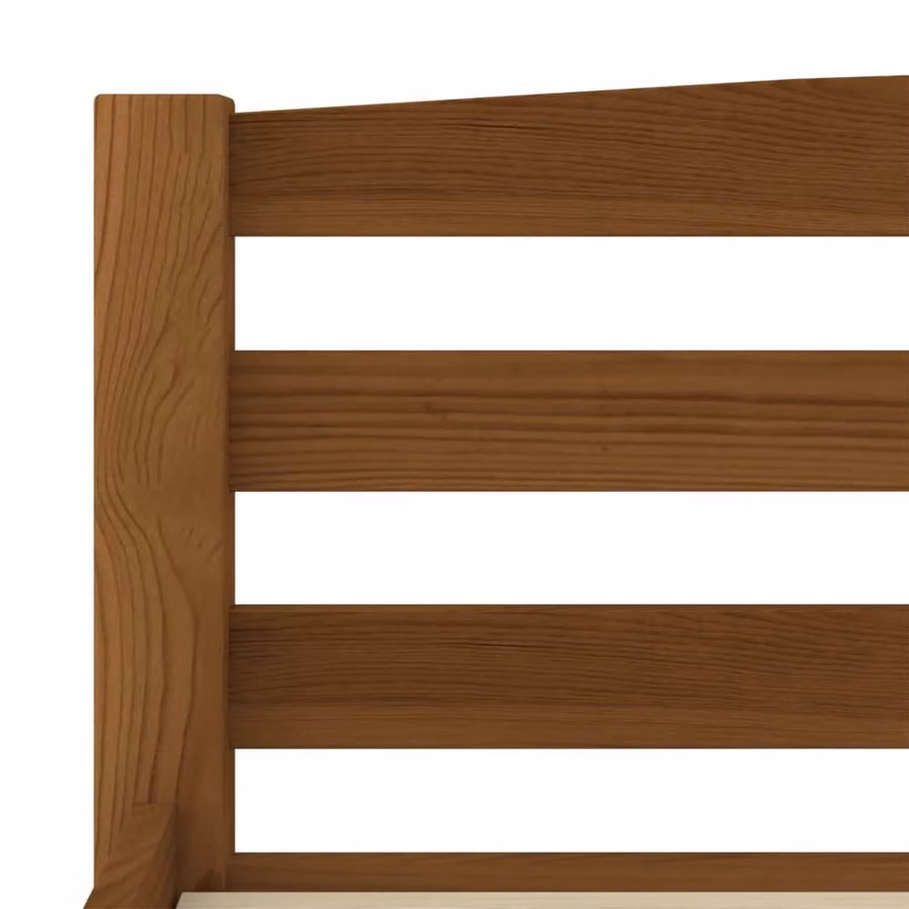 Berkfield Home Modern Solid Pinewood Bed Frame, Honey Brown, W: 160 cm, L: 200 cm – 3