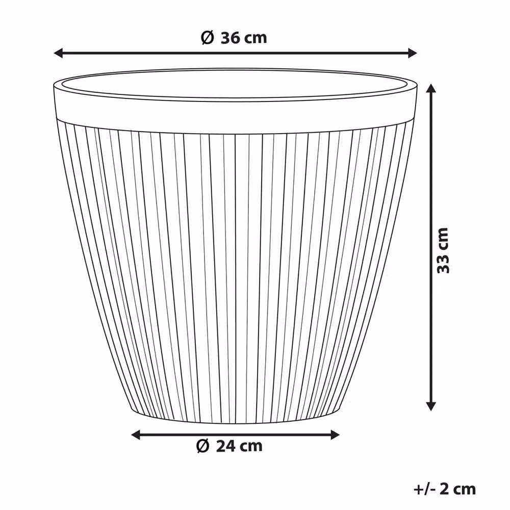 Wyld and Coco Taupe Round Fibre-Clay Planter, Grey, Diameter: 36 cm – 3