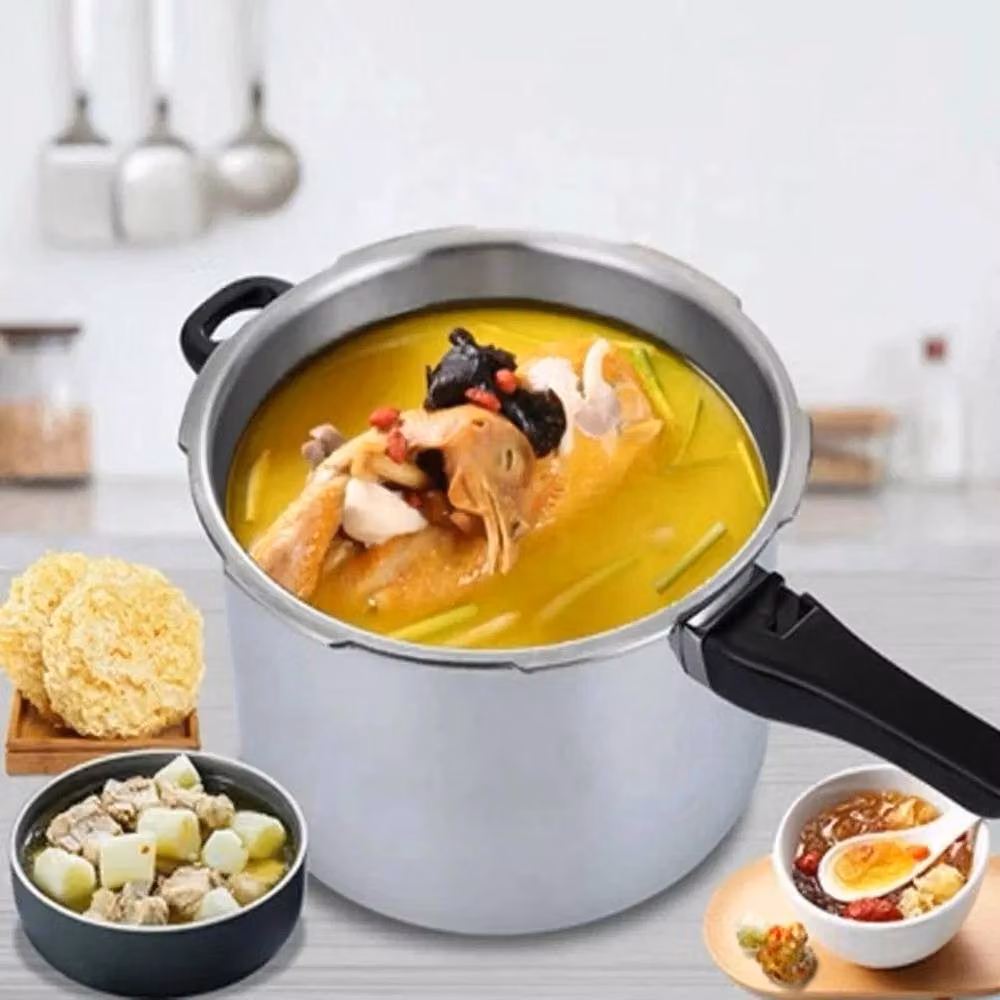 VOGREX Heavy Duty Uncoated Aluminium Pressure Cooker in Silver – 2