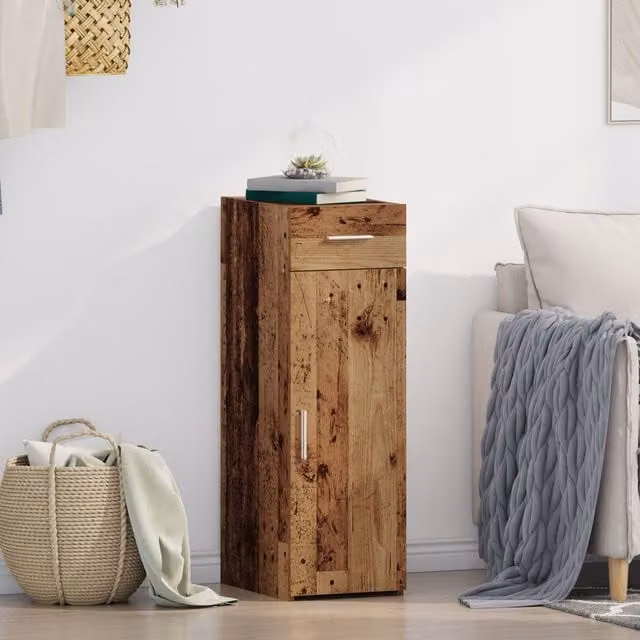Berkfield Home Rustic Old Wood Sideboard in Brown, W/D/H: 93 x 42.5 x 30 cm – 1