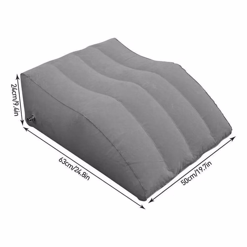 FLAVORA Inflatable Large Leg Elevation Wedge Pillow in Grey, W/D/H: 190 x 100 x 24 cm – 2