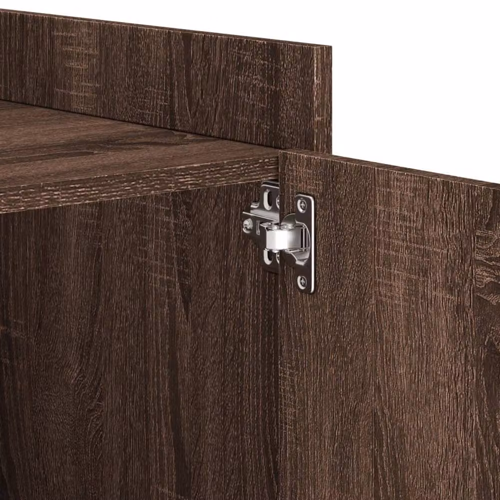 Berkfield Home Decorative Bedside Cabinet in Brown Oak, W/D/H: 45 x 50 x 50 cm – 5