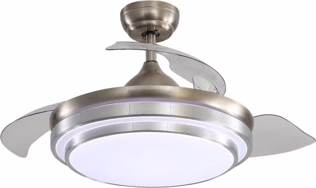Living Star Modern Round LED Ceiling Fan Light in Silver and White