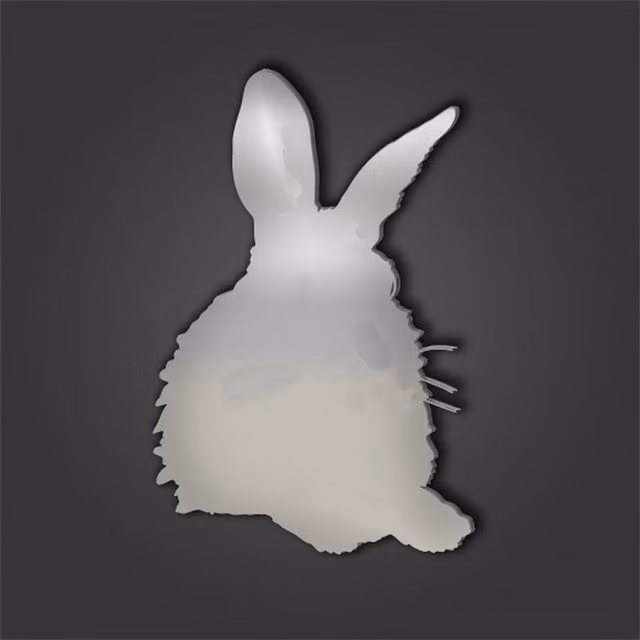 Rabbit Style 8 Silver Acrylic Mirror, Diameter: 31.5 cm