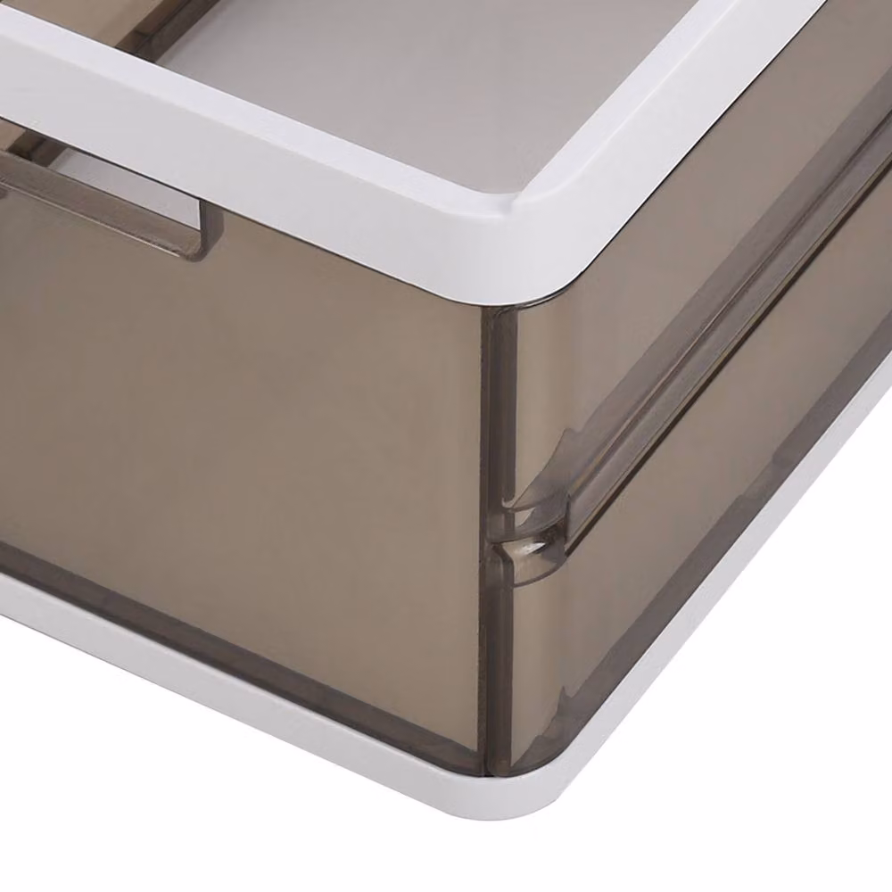 Garden Sanctuary Folding Clothes Organiser Wardrobe Drawer Storage Box, Brown and Transparent, W: 40.0 cm, D: 20.0 cm – 3