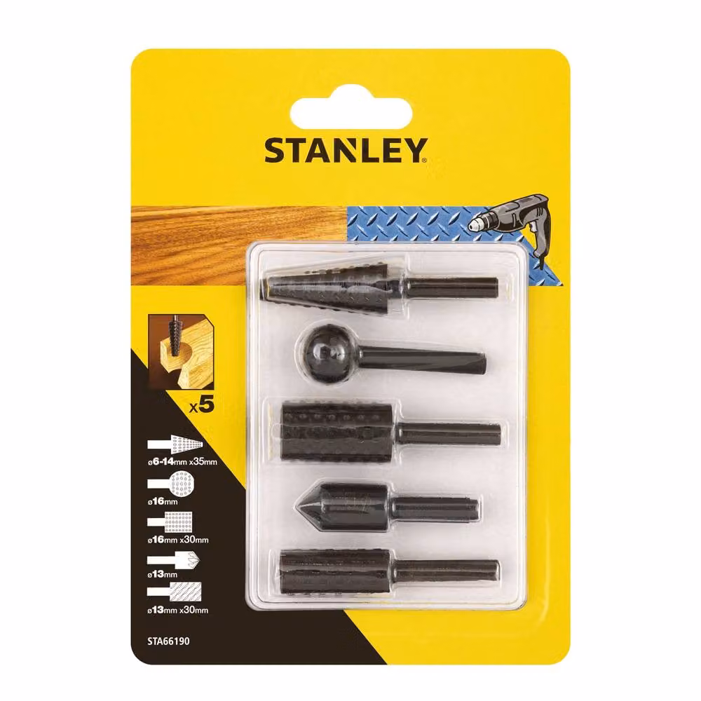 Stanley Wood Drill Bit Set with Rasp in Black – 2