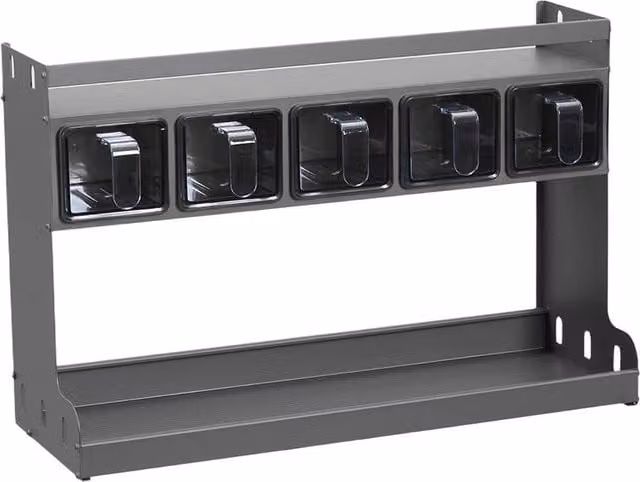 Garden Sanctuary 3-Tier Kitchen Spice Rack with Seasoning Boxes in Grey, W/D/H: 43.5 x 28.5 x 1.0 cm – 1