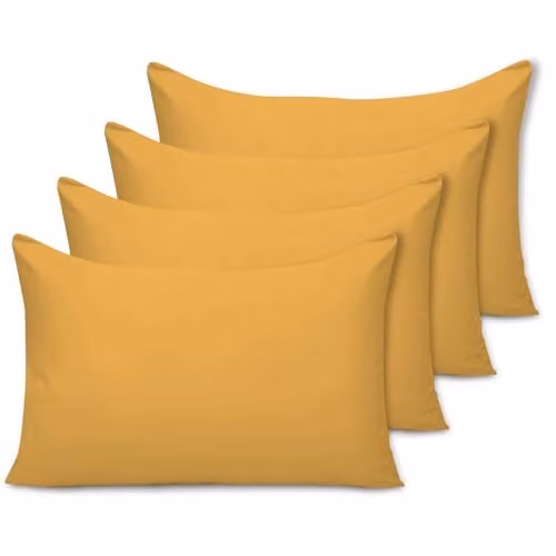 Pamposh Gold Microfibre Pillow Cases, Pack of 4, W/H: 50 x 75 cm