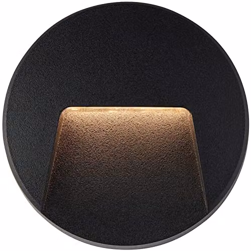 Loops Round Outdoor Pathway Guide Light - 2.8W Indirect CCT LED Wall Mounted Downlight - Black ABS Plastic and Transparent Polycarbonate - IP65 Rated