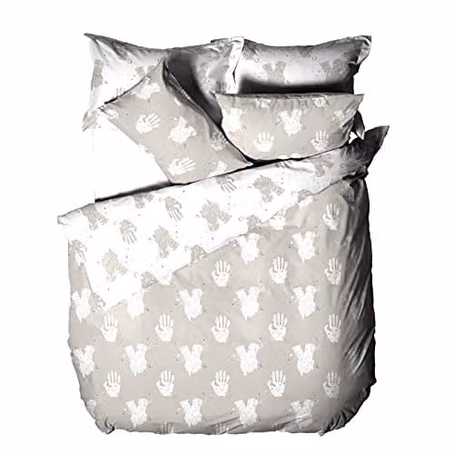 Furn Be Kind Reversible Graphic Duvet Cover and Pillowcase Set in Grey