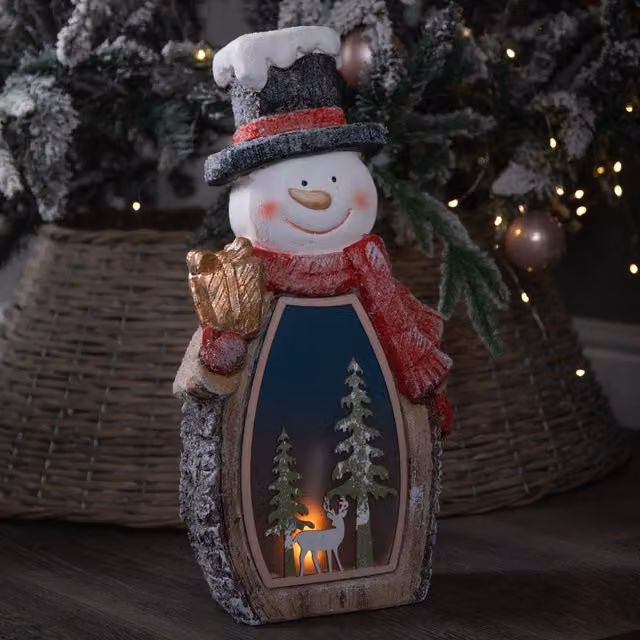 Samuel Alexander Frosty Glow Snowman Christmas Decoration with LEDs, White, Height: 45 cm – 1