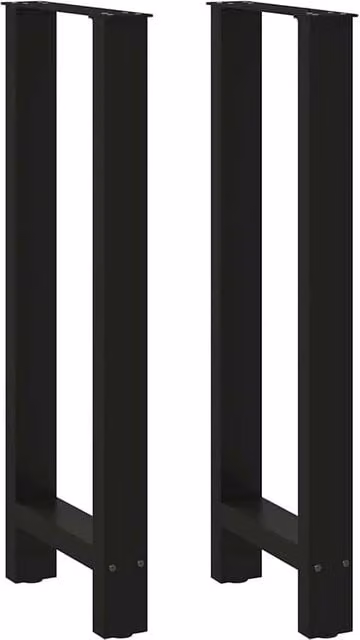 Berkfield Home Black Matt X-Frame Metal Coffee Table Legs, Set of 2, Height: 50 to 100.5 cm – 1