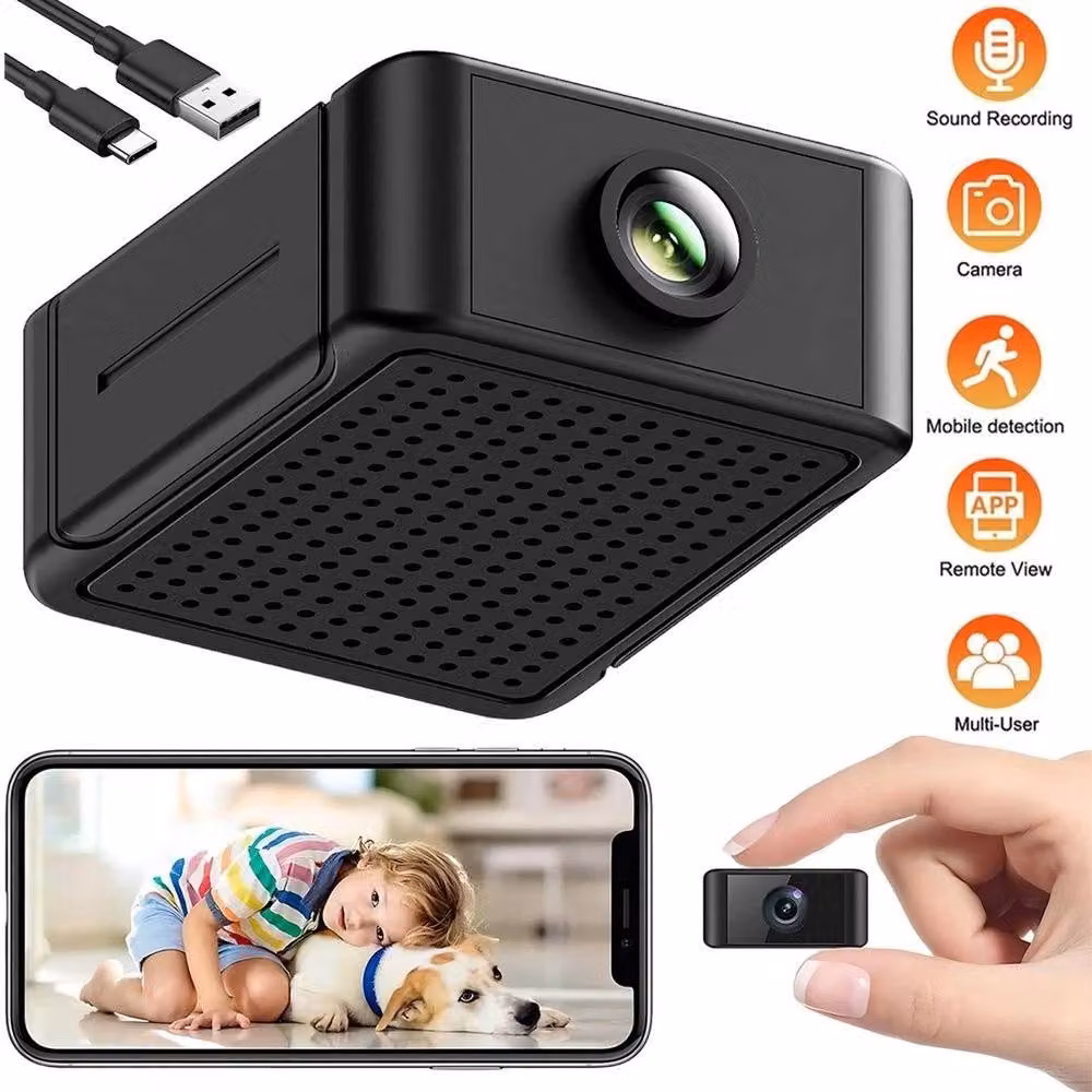 NESTLUNE Portable 1080P HD Wireless Mini WiFi Remote Camera in Black – 2
