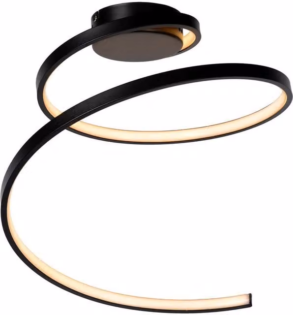 Lucide Maxence Modern Dimmable Flush Ceiling Light, Black