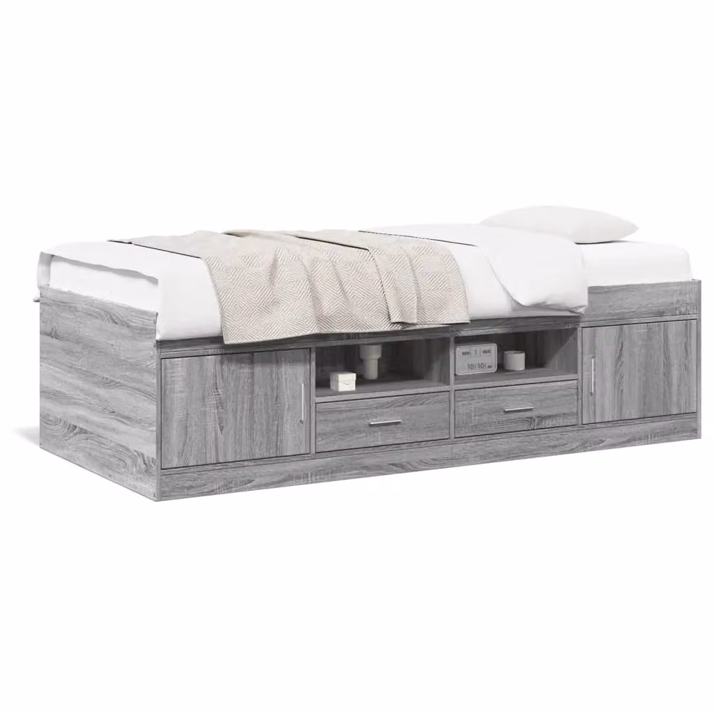 Berkfield Home Single Daybed with Drawers in Grey Sonoma, W/D/H: 90 x 190 cm – 2