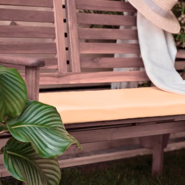 Garden Mile Rectangular Waterproof Garden Bench Cushion in Beige