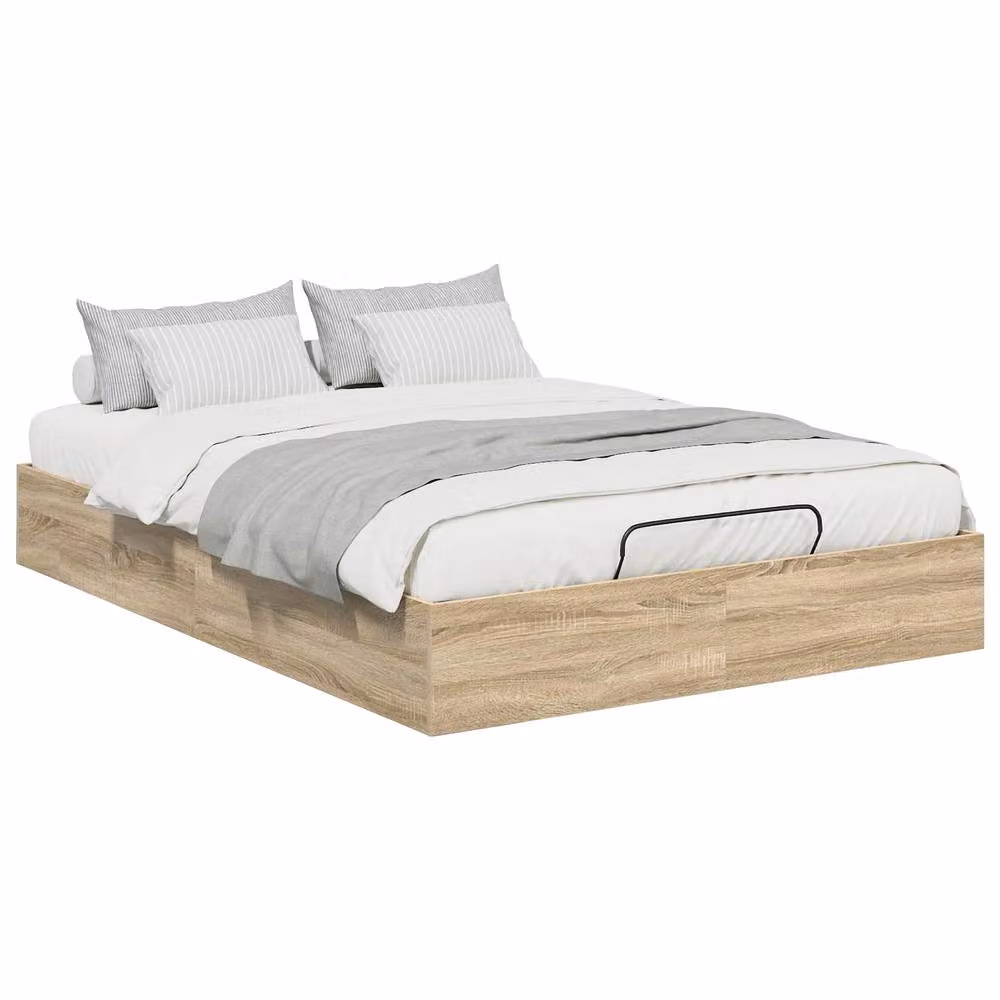 Berkfield Home Sonoma Oak Ottoman Bed Frame, Brown, W/D/H: 190 x 140 x 25 cm – 2